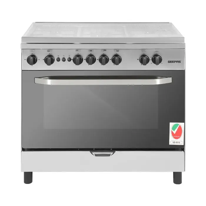 العلامة التجارية : جيباس المقاس : 60*90 سم عدد الشعلات : 5 شعلات غاز تسخين سريع وفعال لطهي متنوع زجاج باب الفرن ثنائي الطبقات خاصية الإشعال الذاتي الامان الكامل ضد تسريب الغاز يحتوى على شواية داخلية مزود بمؤقت ذكى غطاء للفرن للحفاظ عليه من الاتربة سطح داخلي سهل التنظيف رف من الشبك وصينية حوامل قدر شديدة التحمل أقدام متينة لتعزيز الثبات مزود بمفاتيح لسهولة التحكم تصميم عملي وسهل الإستخدام هيكل من الفولاذ المقوم للصدأ تصميم يناسب جميع الديكورات مثالي للخبز، التحميص، الشوي، والطهي اليومي بلد المنشأ: مصر