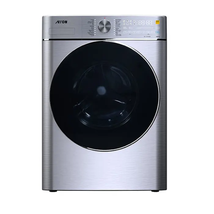 غسالة-امامية-1 (1) غسالة امامية ارو 10 كيلو تنشيف 100 % – انفرتر – فضي Ro-10fwms - الصورة 1